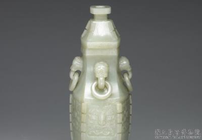 图片[3]-Jade square vessel with animal-mask pattern, Qing dynasty (1644-1911)-China Archive